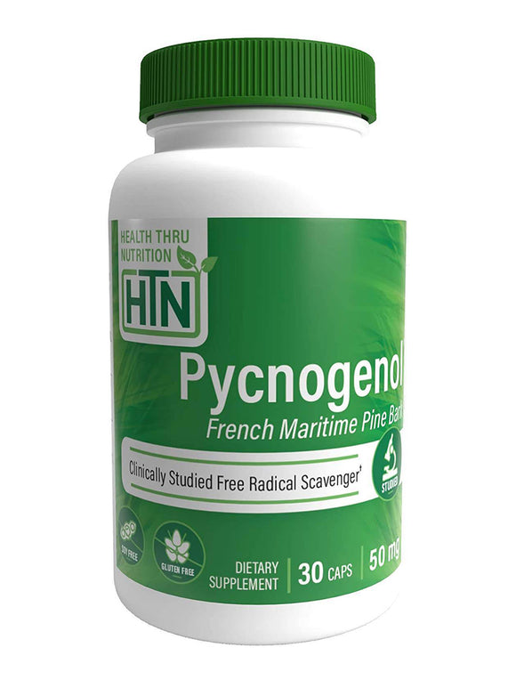 Health Thru Nutrition, Pycnogenol (French Maritime Pine Bark) 50mg, 30 Veggie Capsules - 819193020548 | Hilife Vitamins