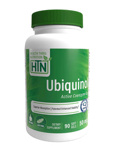 Health Thru Nutrition, Ubiquinol (Kaneka™) CoQ-10 50mg (NON-GMO), 90 Softgels - 819193020562 | Hilife Vitamins