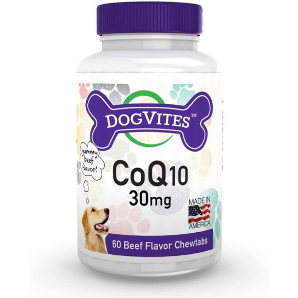 Health Thru Nutrition, Dog-Vites CoQ-10 For Dogs 30 mg, 60 Chewable Tablets - 819193020760 | Hilife Vitamins