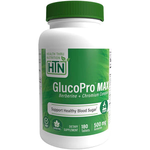 Health Thru Nutrition, GlucoPro Max Blood Sugar Support Formula, 180 Tablets - 819193021064 | Hilife Vitamins