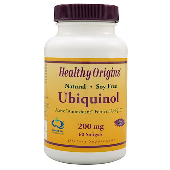 Healthy Origins, Ubiquinol 200 mg Soy Free Non-Gmo, 60 Softgels - 603573364748 | Hilife Vitamins