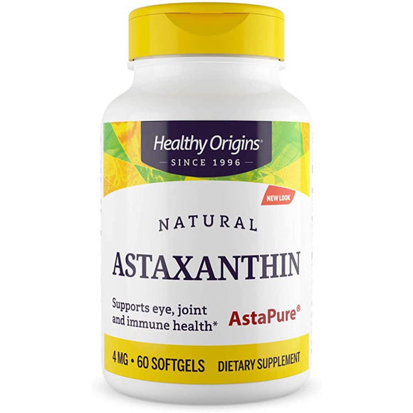 Healthy Origins, Astaxanthin 4 Mg, 60 Softgels - 603573849139 | Hilife Vitamins
