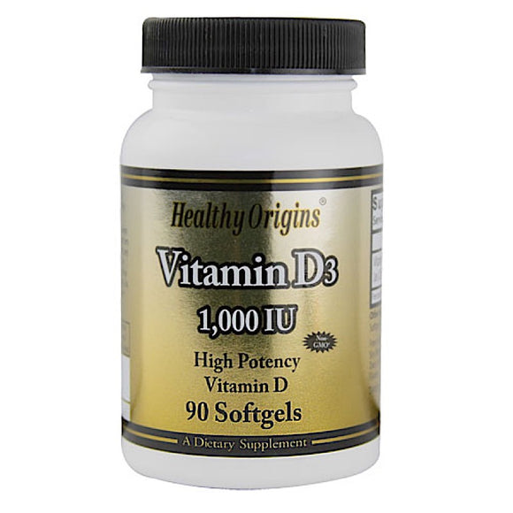 Healthy Origins, Vitamin D3 1,000 IU Pure Cold Olive Oil, 90 Softgels - 603573153137 | Hilife Vitamins