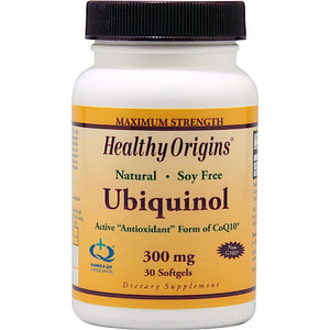 Healthy Origins, Ubiquinol 300 mg, 30 Softgels - 603573364915 | Hilife Vitamins