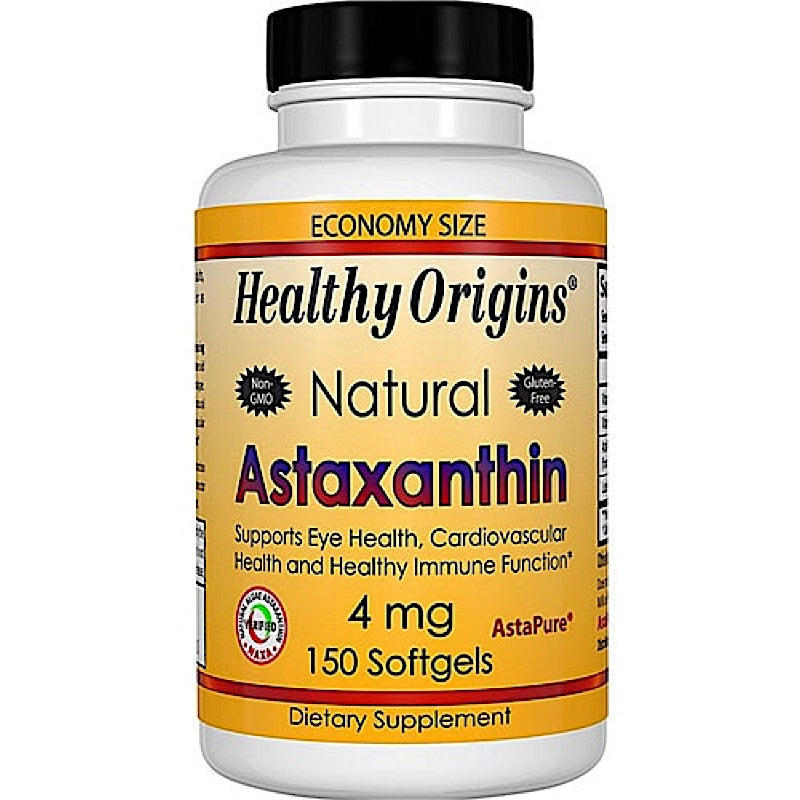 Healthy Origins, Astaxanthin 4 mg Complex, 150 Softgels UPC 603573849160 | HiLife Vitamins