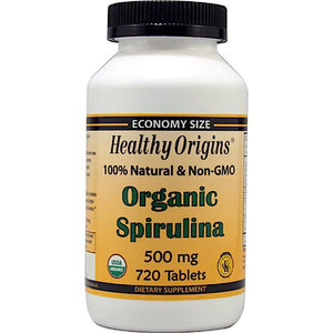 Healthy Origins, Spirulina 500 mg Organic & Kosher, 720 Tablets - 603573882396 | Hilife Vitamins