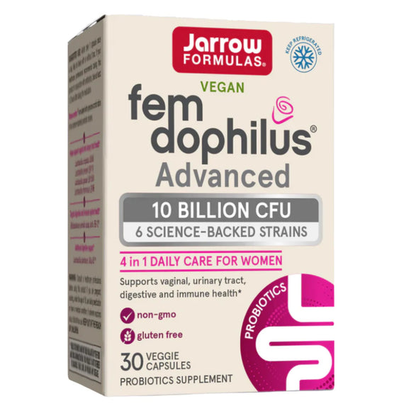 Jarrow Formulas, Fem-Dophilus® Advanced - 10 Billion CFU (Refrigerated), 30 Veggie Capsules - 790011037347 | Hilife Vitamins