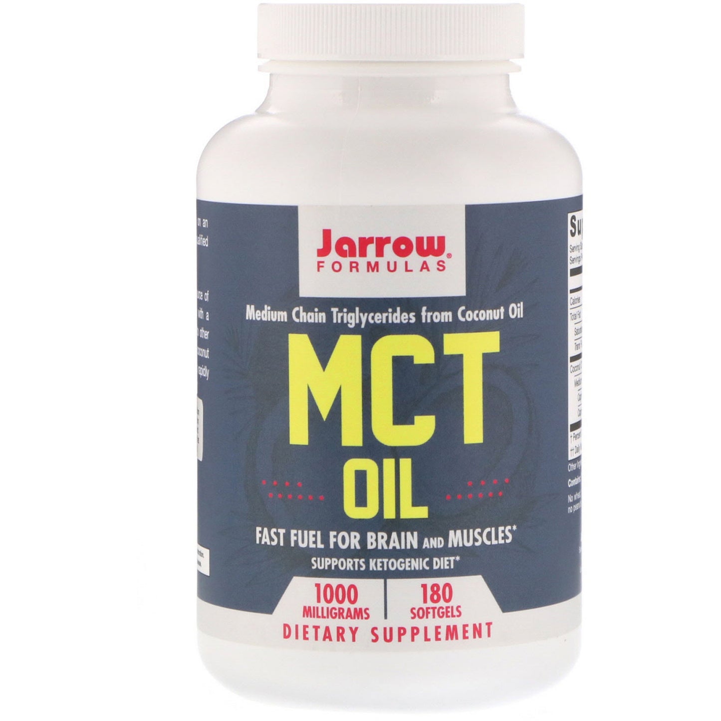 Jarrow Formulas, MCT Oil Softgels, 180 Softgels UPC 790011160571 | HiLife Vitamins
