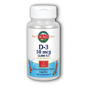 Kal, D-3 Cholecalciferol Cinnamon 2000iu, 100 Chewables - 021245173137 | Hilife Vitamins