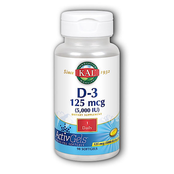 Kal, D-3, Ultra ActivGels, 90 Softgels - 021245488453 | Hilife Vitamins