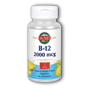 Kal, B-12 Lemon 2000mcg, 50 Lozenges - 021245535768 | Hilife Vitamins