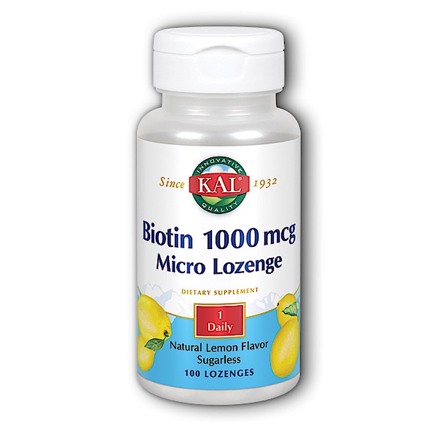 Kal, Biotin Lemon 1000mcg, 100 Lozenges UPC 021245536734 | HiLife Vitamins