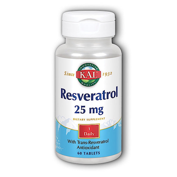 Kal, Resveratrol 25mg, 60 Tablets - 021245585503 | Hilife Vitamins
