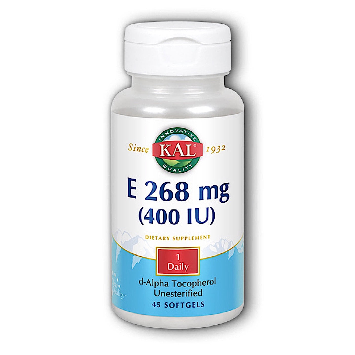 Kal, E d-Alpha Tocopherol 400iu, 45 Softgels UPC 021245689041 | HiLife Vitamins