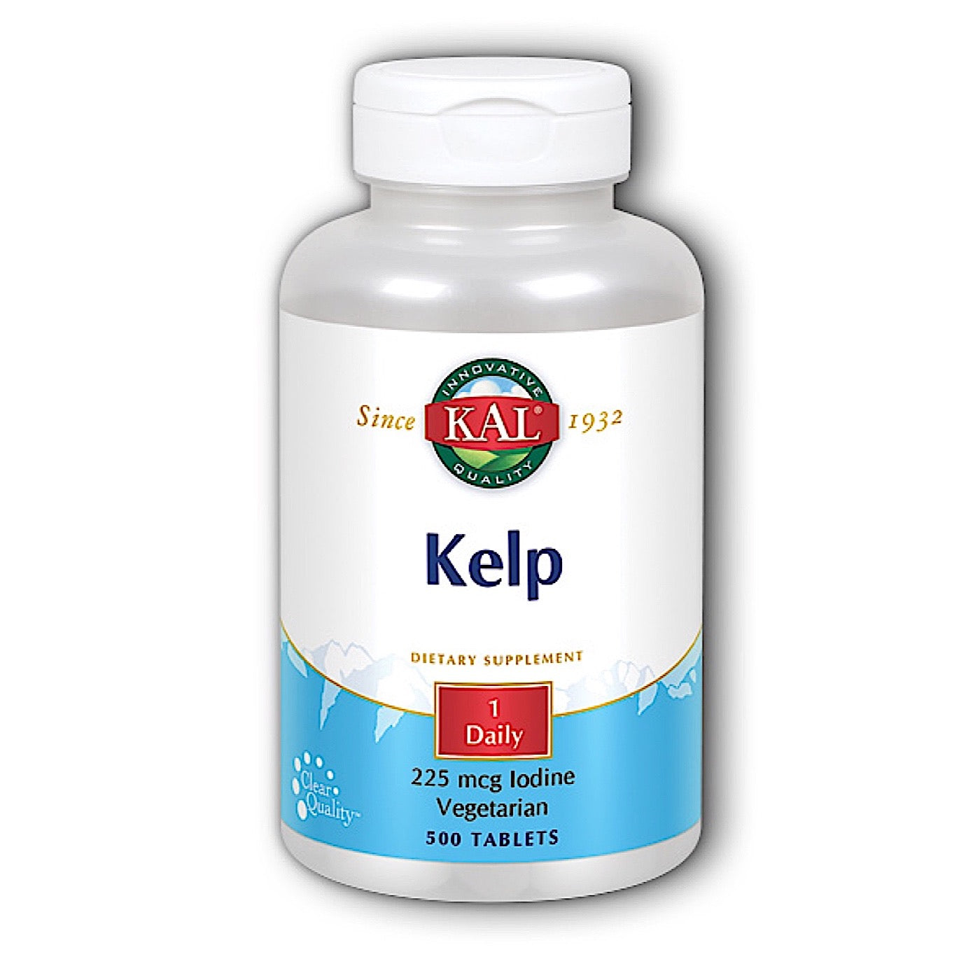Kal, Kelp Iodine, 225 mcg Iodine, 500 Tablets UPC 021245754138 | HiLife Vitamins