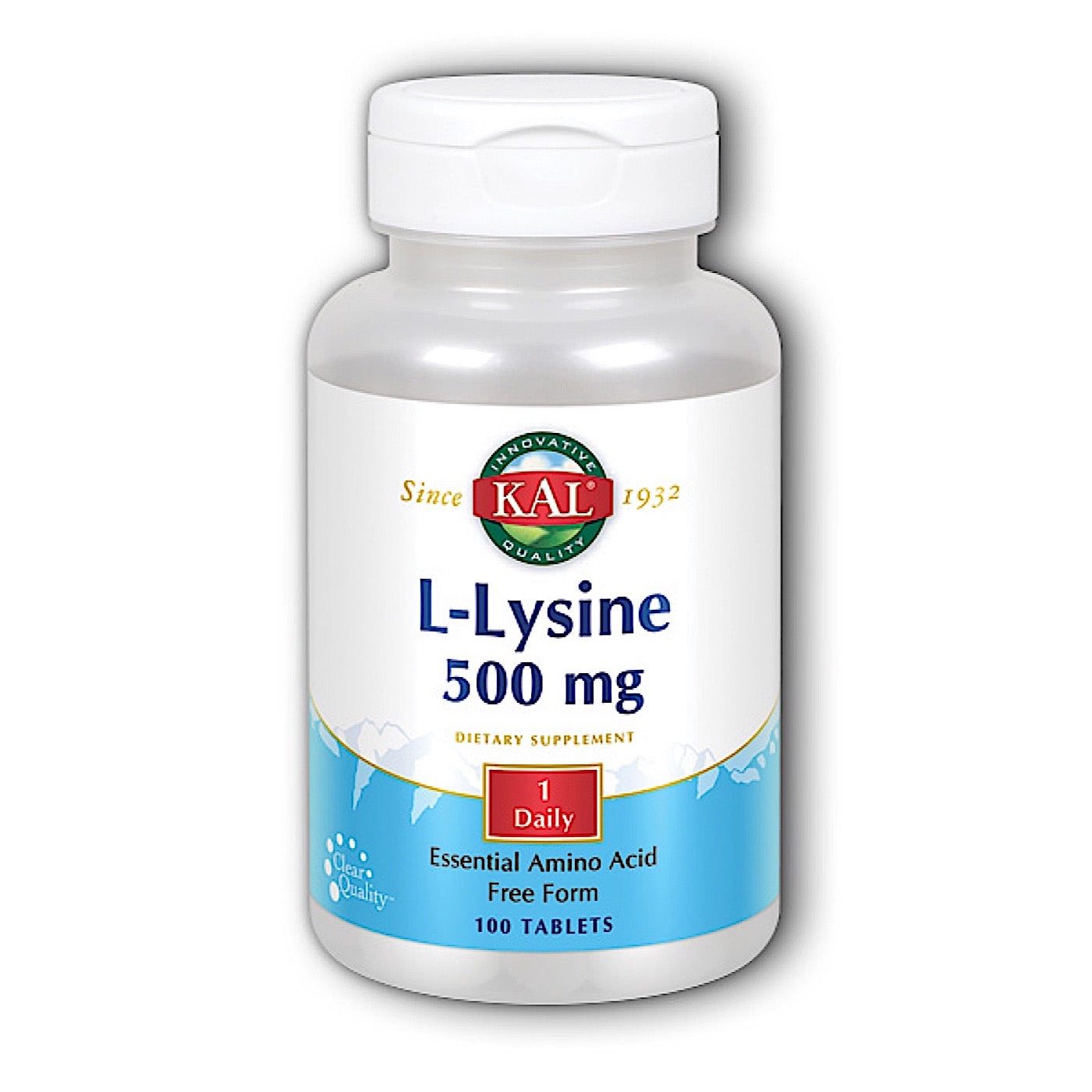 Kal, L-Lysine 500mg, 100 Tablets UPC 021245803102 | HiLife Vitamins