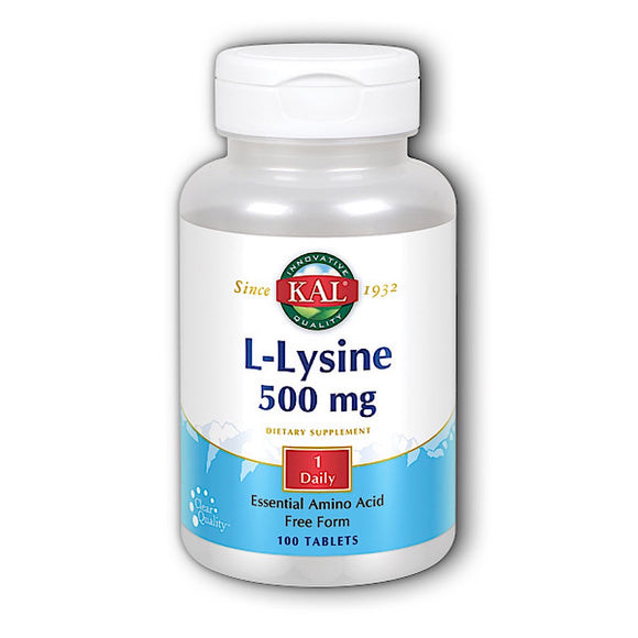 Kal, L-Lysine 500mg, 100 Tablets - 021245803102 | Hilife Vitamins