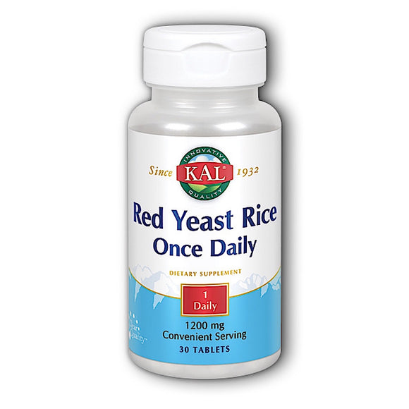 Kal, Red Yeast Rice Once Daily 1200mg, 30 Tablets - 021245832256 | Hilife Vitamins