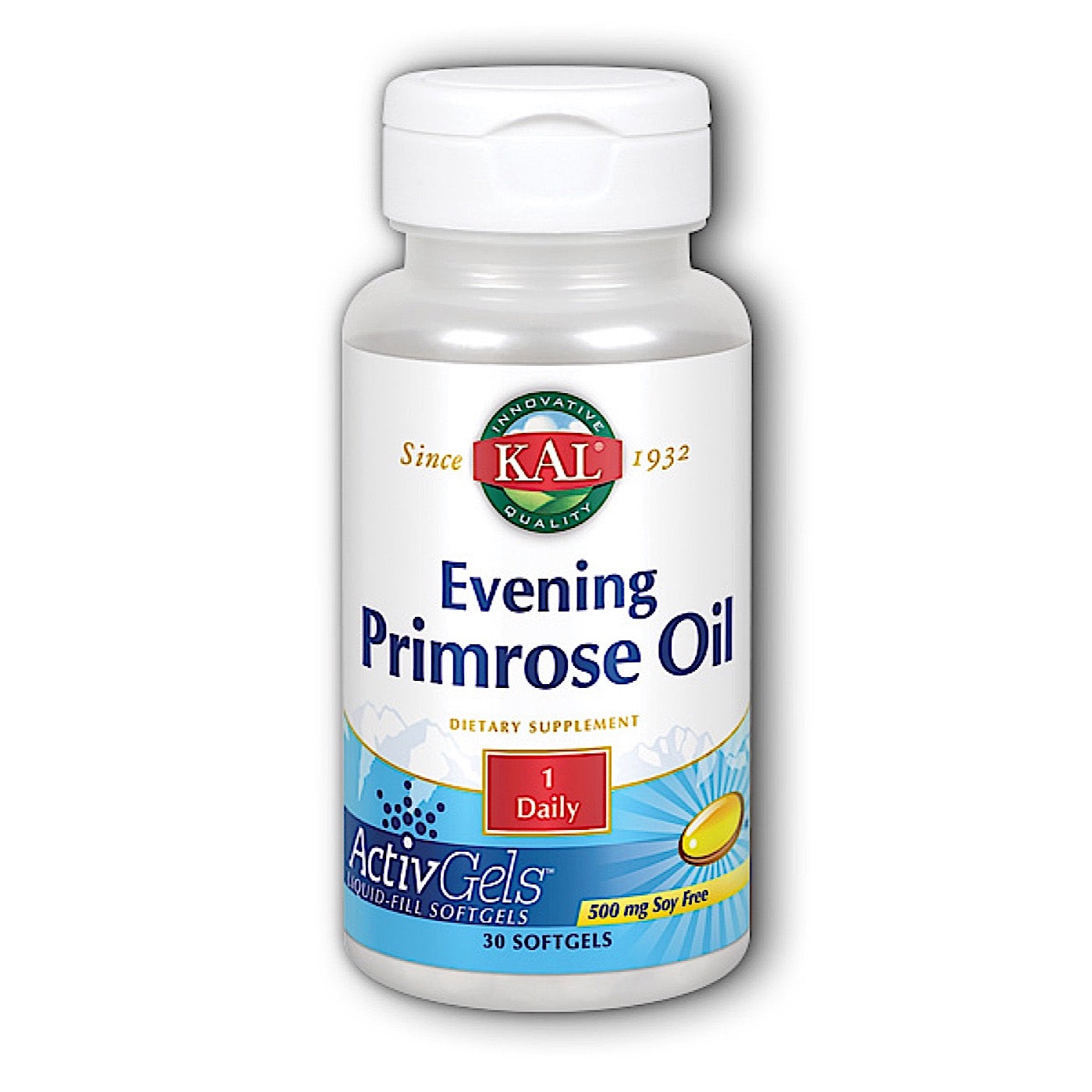 Kal, Primrose Oil 500mg, 30 Softgels UPC 021245833062 | HiLife Vitamins