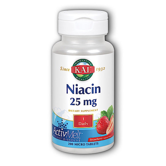 Kal, Niacin Activmelt, 200 Lozenges - 021245848202 | Hilife Vitamins