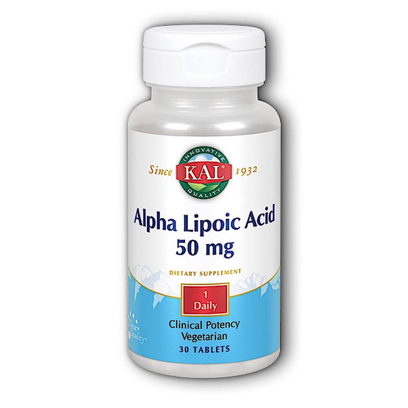 Kal, Alpha Lipoic Acid 50mg, 30 Tablets - 021245852032 | Hilife Vitamins