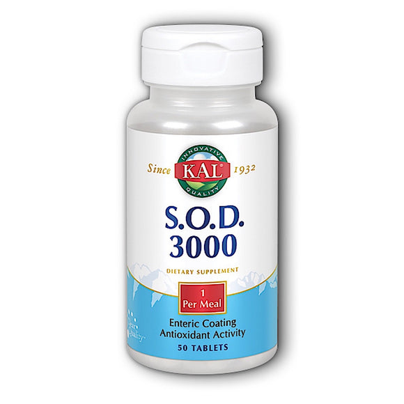Kal, SOD 3 250mg, 50 Tablets - 021245899563 | Hilife Vitamins