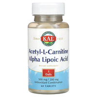 Kal, Acetyl-L-Carnitine & Alpha Lipoic Acid, 60 Tablets UPC 021245117605 | HiLife Vitamins