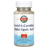 Kal, Acetyl-L-Carnitine & Alpha Lipoic Acid, 60 Tablets - 021245117605 | Hilife Vitamins