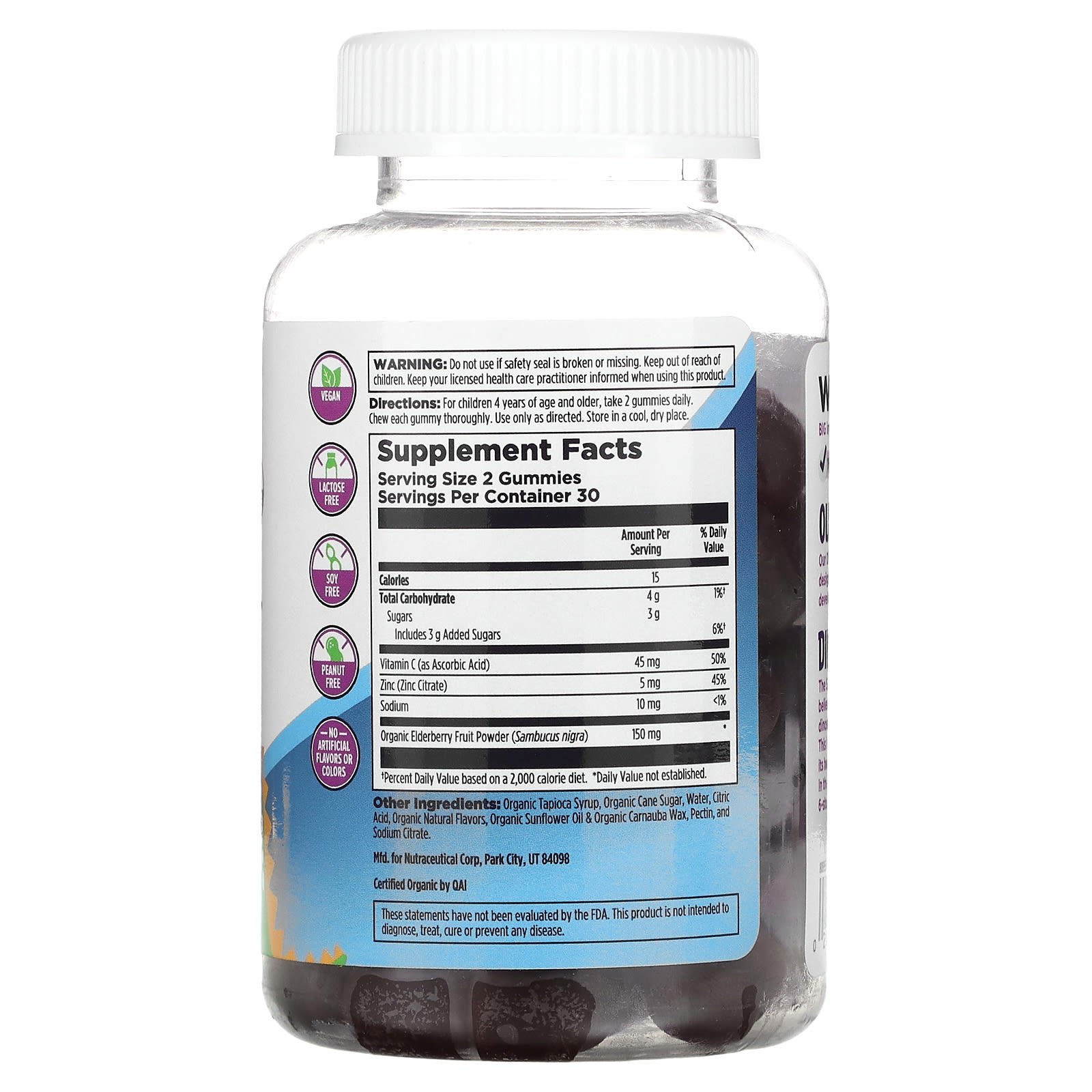 Kal, Jurassic Elderberry Gummy, Berry, 60 Gummies UPC 021245412502 | HiLife Vitamins