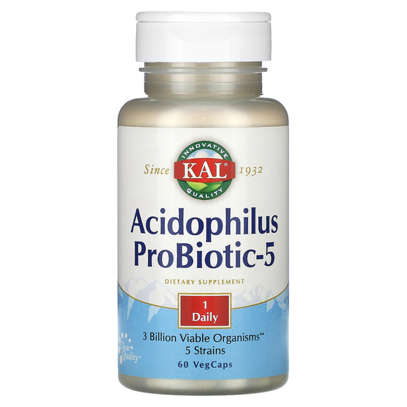 Kal, Acidophilus ProBiotic-5, 60 Capsules - 021245500179 | Hilife Vitamins