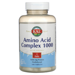 Kal, Amino Acid Complex 1000, 1,000 mg, 100 Tablets - 021245516101 | Hilife Vitamins