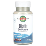 Kal, Biotin, Sustained Release, 5,000 mcg, 60 Tablets - 021245536758 | Hilife Vitamins