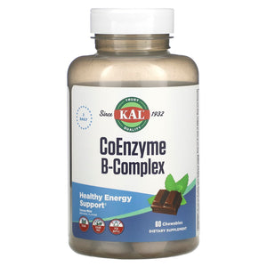 Kal, B-Complex Coenzyme Cocoa Mint, 60 Chewables - 021245550907 | Hilife Vitamins