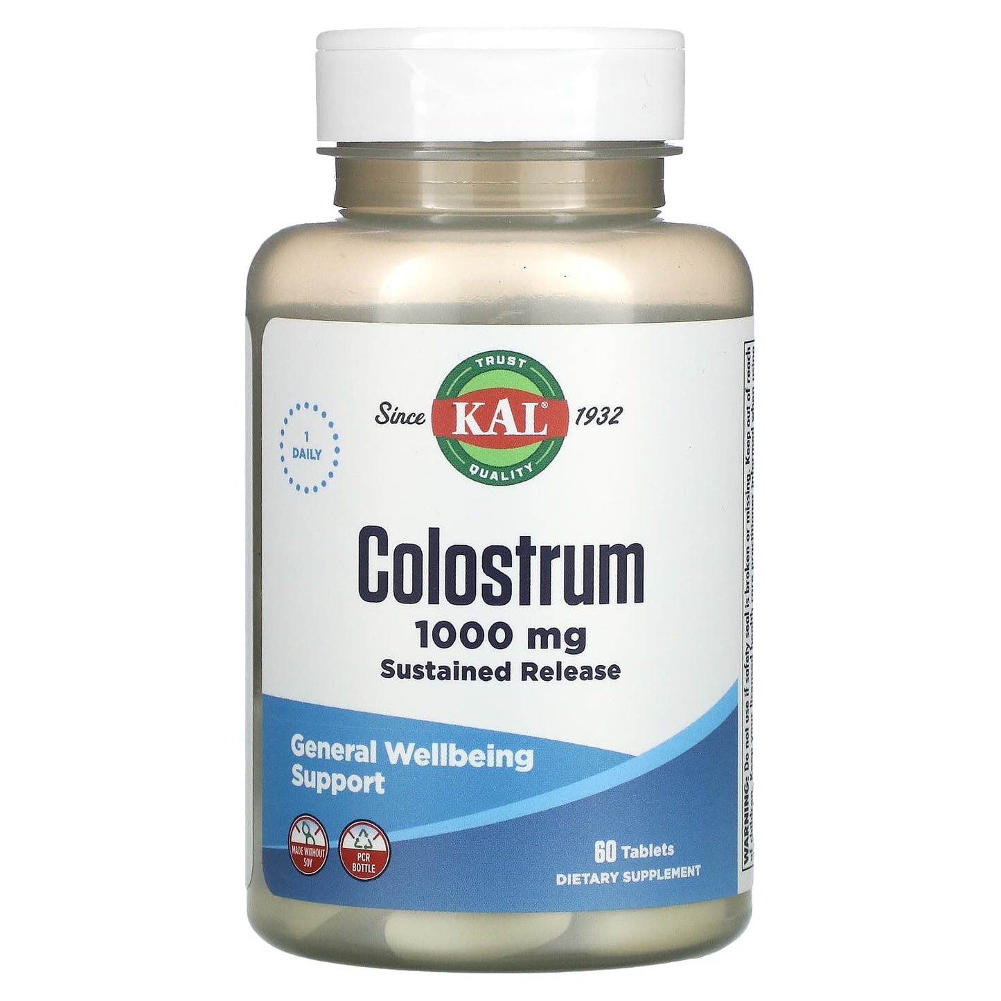 Kal, Colostrum 1000mg, 60 Tablets UPC 021245559009 | HiLife Vitamins