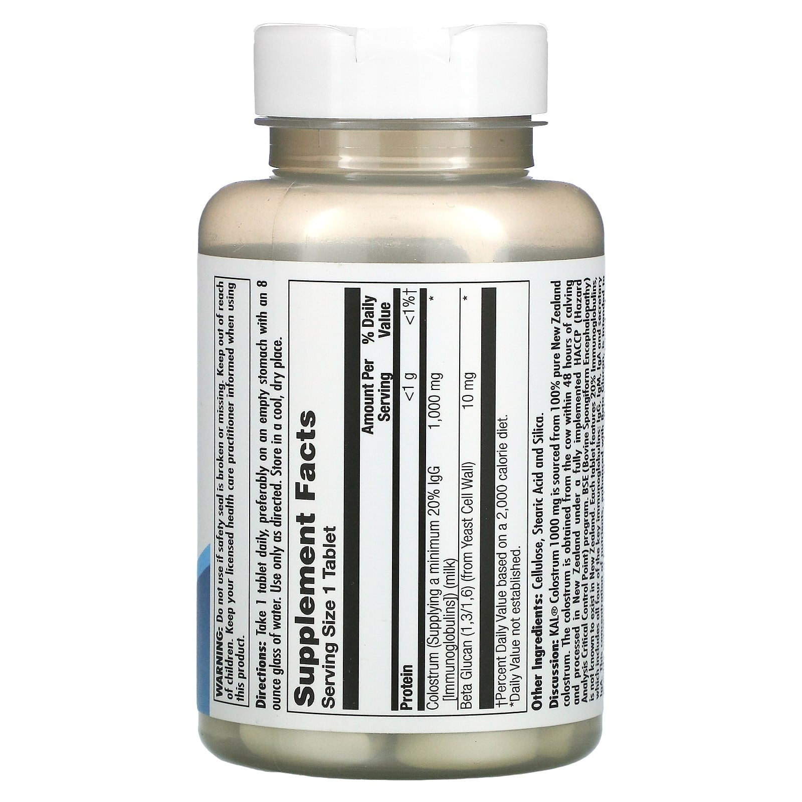 Kal, Colostrum 1000mg, 60 Tablets UPC 021245559009 | HiLife Vitamins