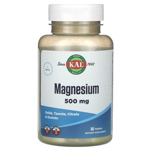 Kal, Magnesium Once Daily 500mg, 60 Tablets - 021245573203 | Hilife Vitamins
