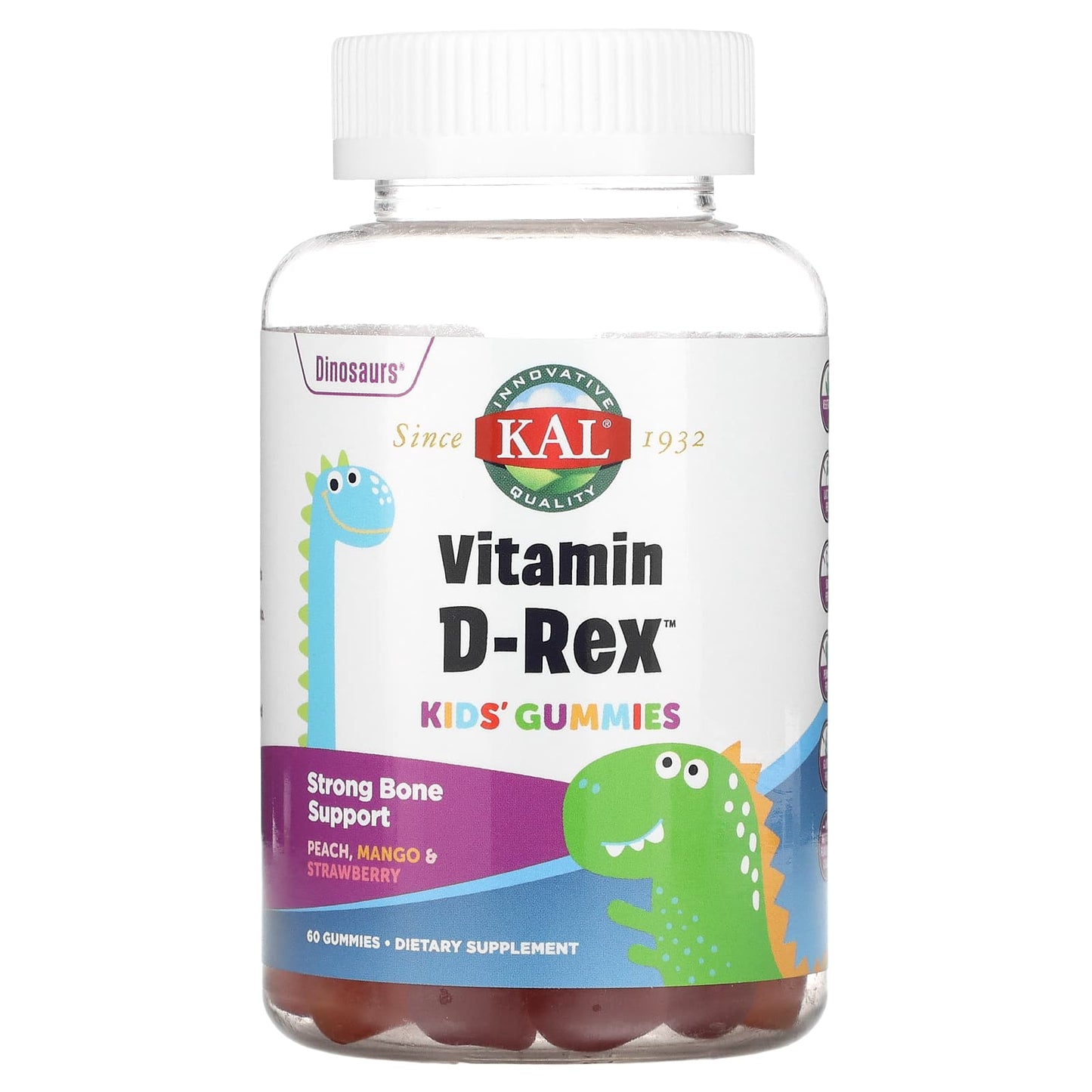Kal, Vitamin D-Rex Gummy, 60 Gummies UPC 021245581338 | HiLife Vitamins