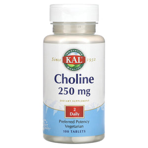 Kal, Choline, 125 mg, 100 Tablets - 021245588740 | Hilife Vitamins