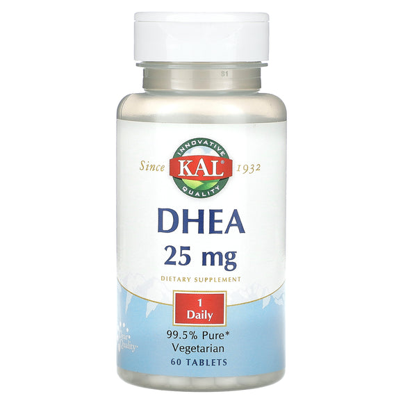 Kal, DHEA, 25 mg, 60 Tablets - 021245667063 | Hilife Vitamins
