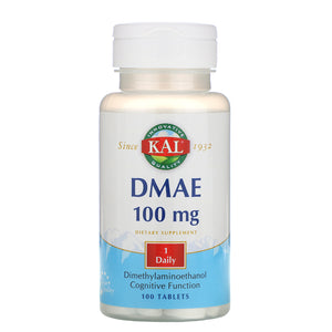 Kal, DMAE 100mg, 100 Tablets - 021245667155 | Hilife Vitamins