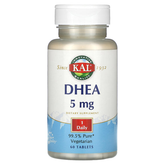 Kal, DHEA, 5 mg, 60 Tablets - 021245668060 | Hilife Vitamins