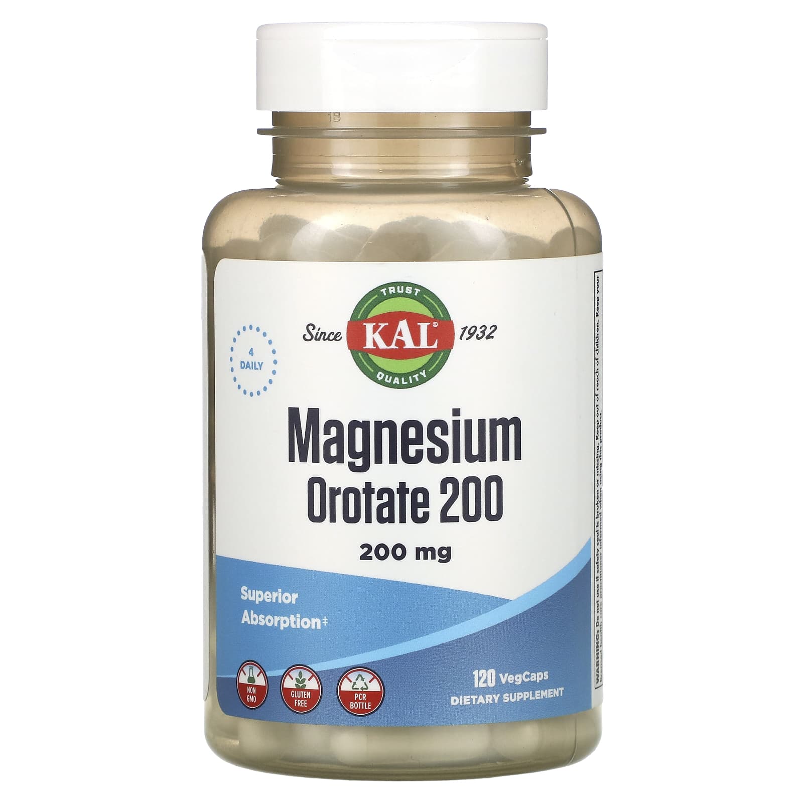 Kal, Magnesium Orotate 200 mg, 120 Vegetarian Capsules - 021245710608 | Hilife Vitamins