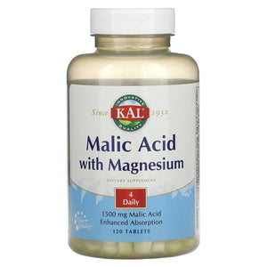 Kal, Malic Acid with Magnesium, 120 Tablets - 021245745907 | Hilife Vitamins
