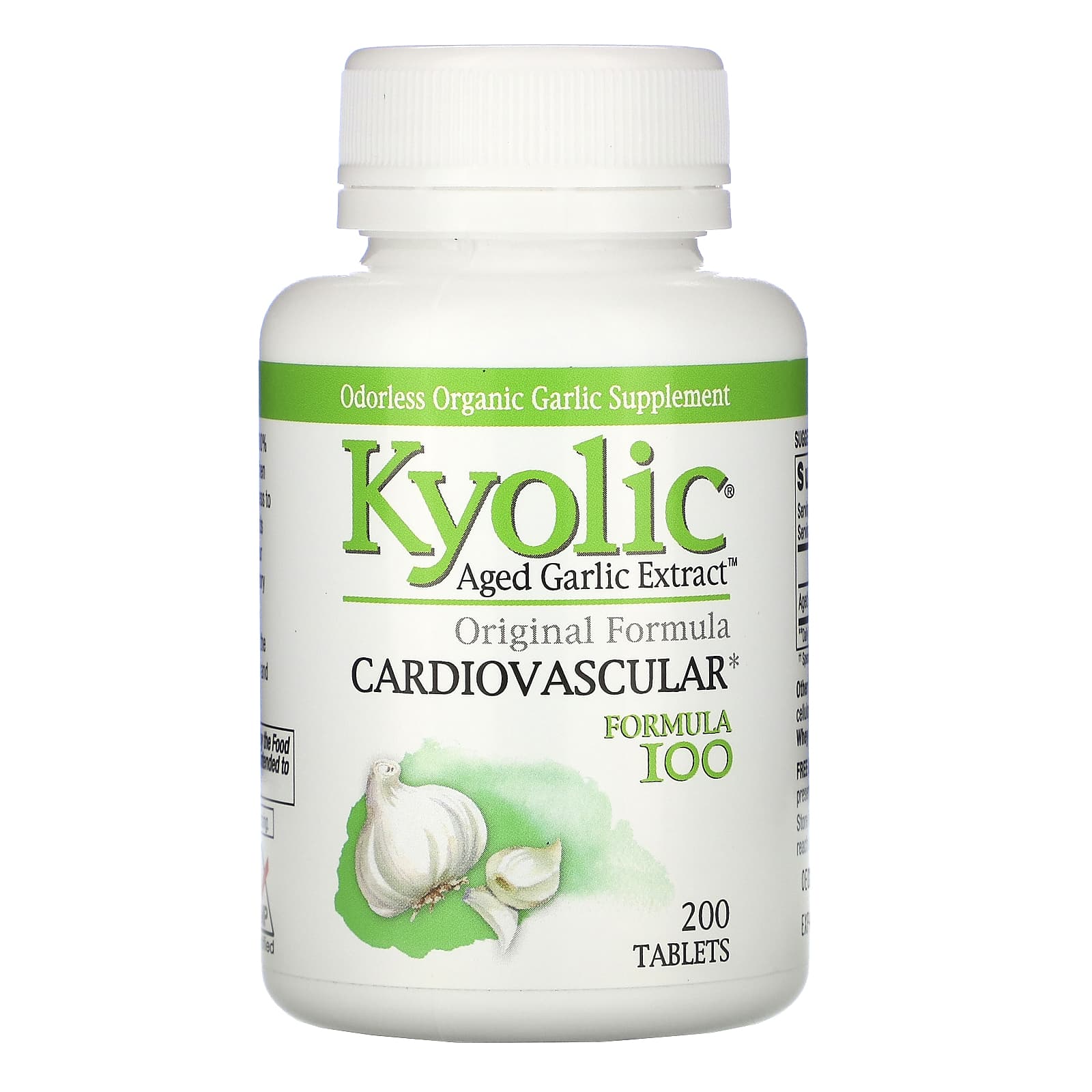 Kyolic, Aged Garlic Extract, Cardiovascular, Formula 100, 200 Tablets - 023542100328 | Hilife Vitamins