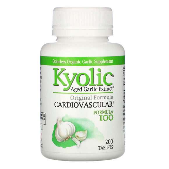 Kyolic, Aged Garlic Extract, Cardiovascular, Formula 100, 200 Tablets - 023542100328 | Hilife Vitamins