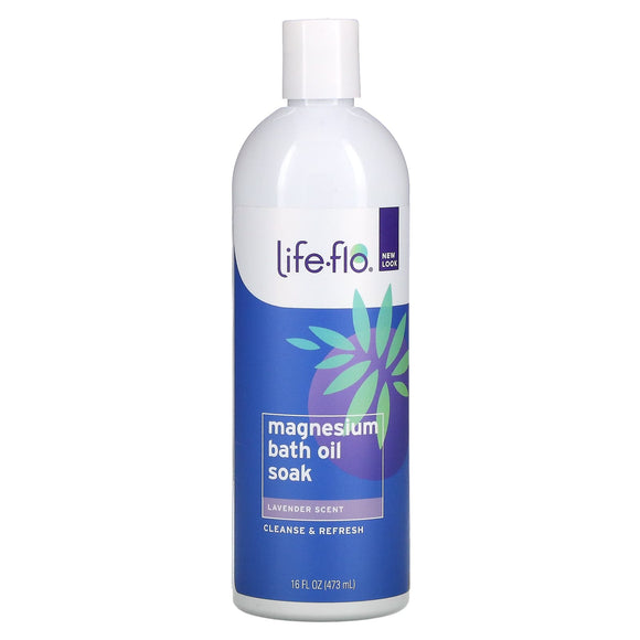 Life-Flo, Magnesium Bath Oil Soak, Lavender, 16 Oz - 645951182094 | Hilife Vitamins