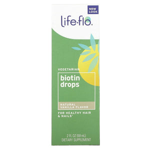 Life-Flo, Biotin Drops, Natural Vanilla, 2 Oz - 645951787251 | Hilife Vitamins