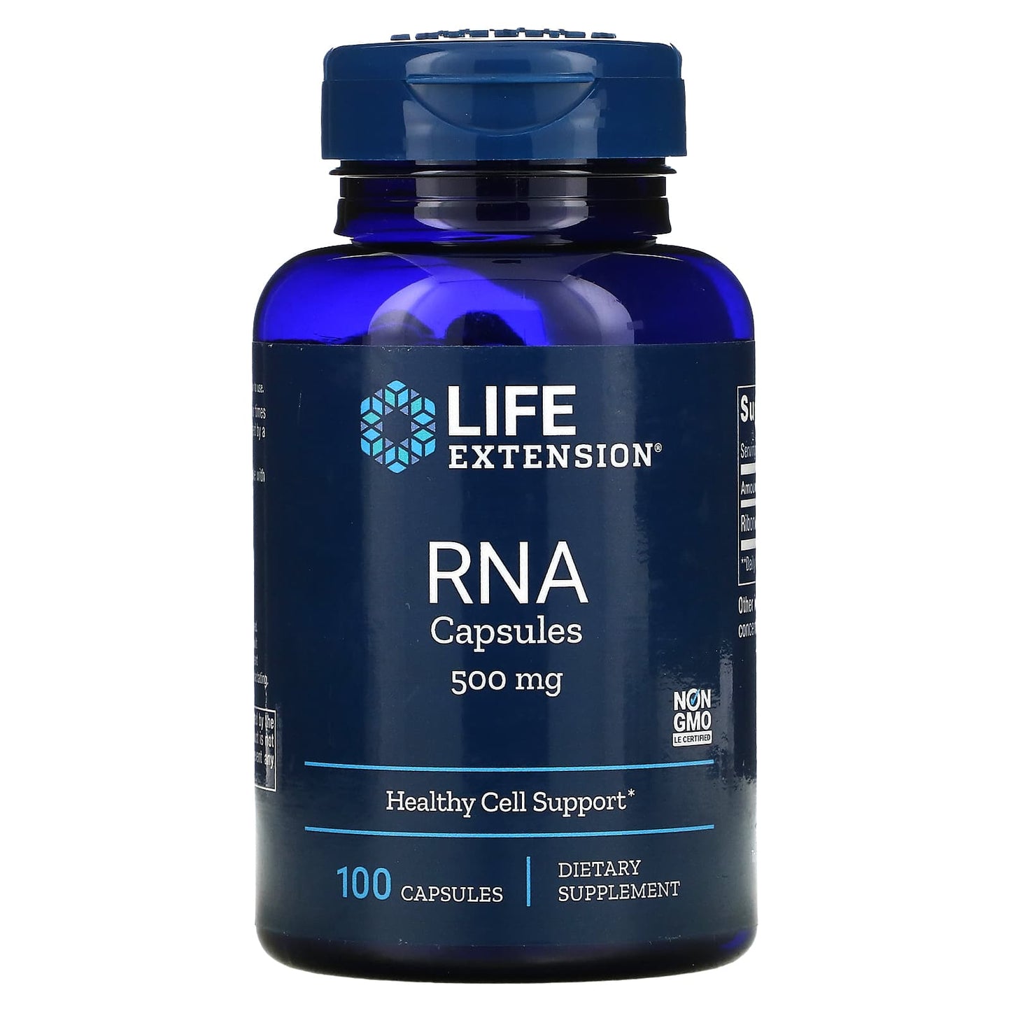 Life Extension, RNA Capsules, 500 mg, 100 Capsules UPC 737870070108 | HiLife Vitamins