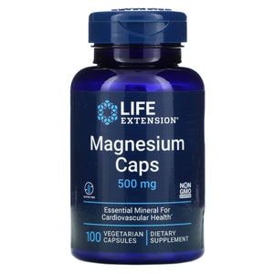 Life Extension, Magnesium Caps, 500 mg, 100 Capsules - 737870145912 | Hilife Vitamins
