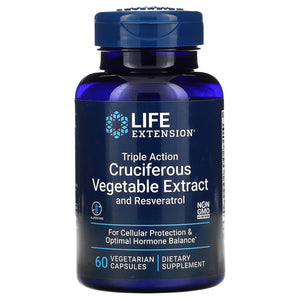 Life Extension, Triple Action Cruciferous Veg, 60 Vegetarian Capsules - 737870146964 | Hilife Vitamins
